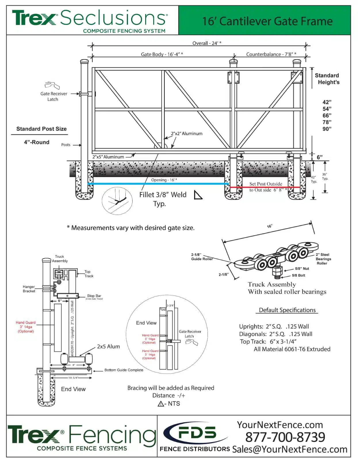 Seclusions- Cantilever Gate Frame >> Seclusions Install Guides 12