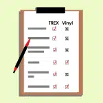 Preparing for a New Fence: Fence Project Considerations and Checklist 2 Clip art of a Clipboard with a sheet comparing Trex to PVC Vinyl