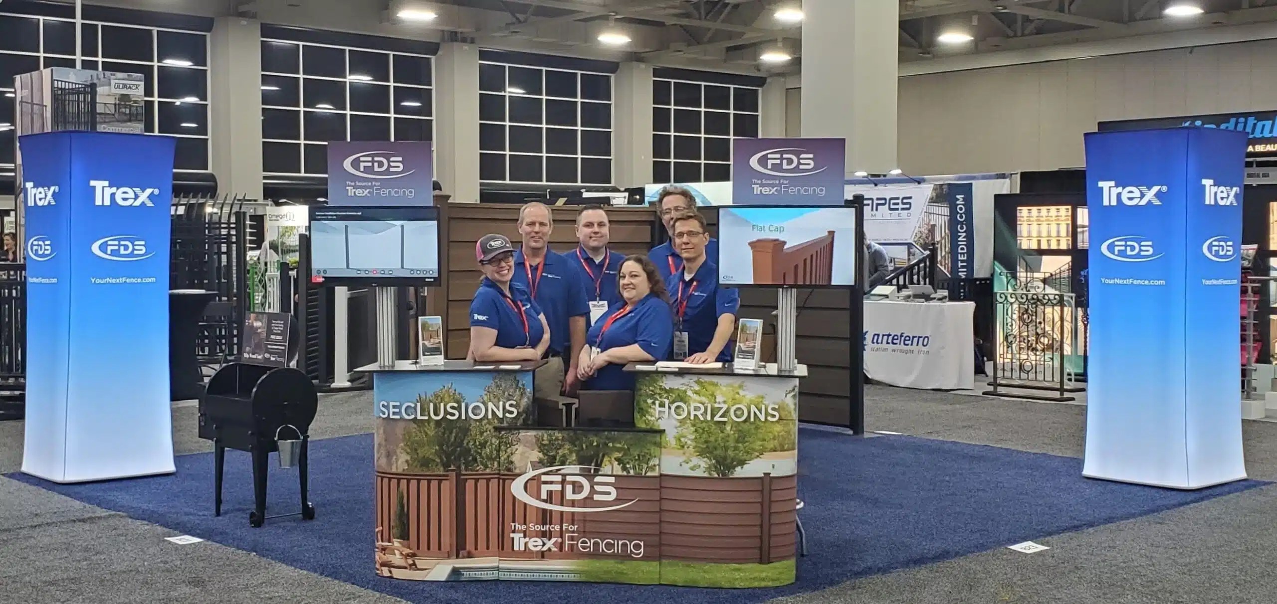 Fencetech 2020 - Salt Lake City - booth staff A picture of FDS Fence Distributors employees at the Trex Fencing booth at Fencetech Salt Lake City 2020