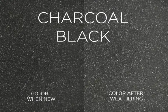Color-Swatch-Trex-Fencing-CB-01 Charcoal Black color comparison new vs weathered